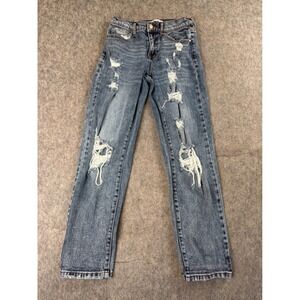 Celebrity Pink The Bobby Jeans Womens 1/25 Blue Cotton Distressed Straight Y2K
